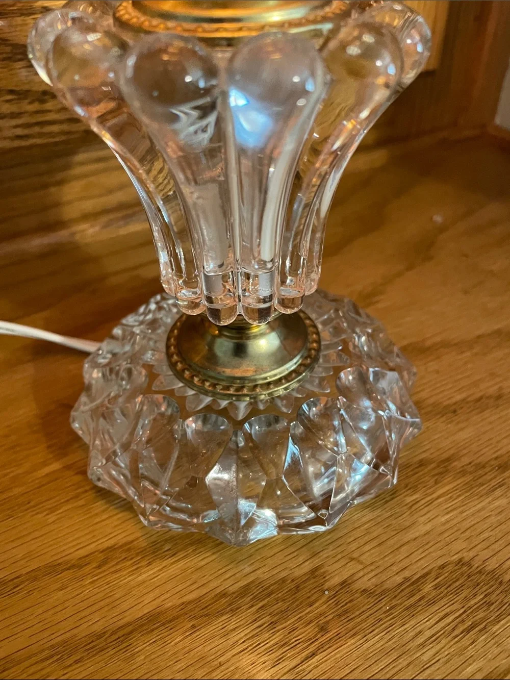 Vintage Michelotti Cranberry Pink Crystal Boudoir 10” Lamp .  Great Condition!